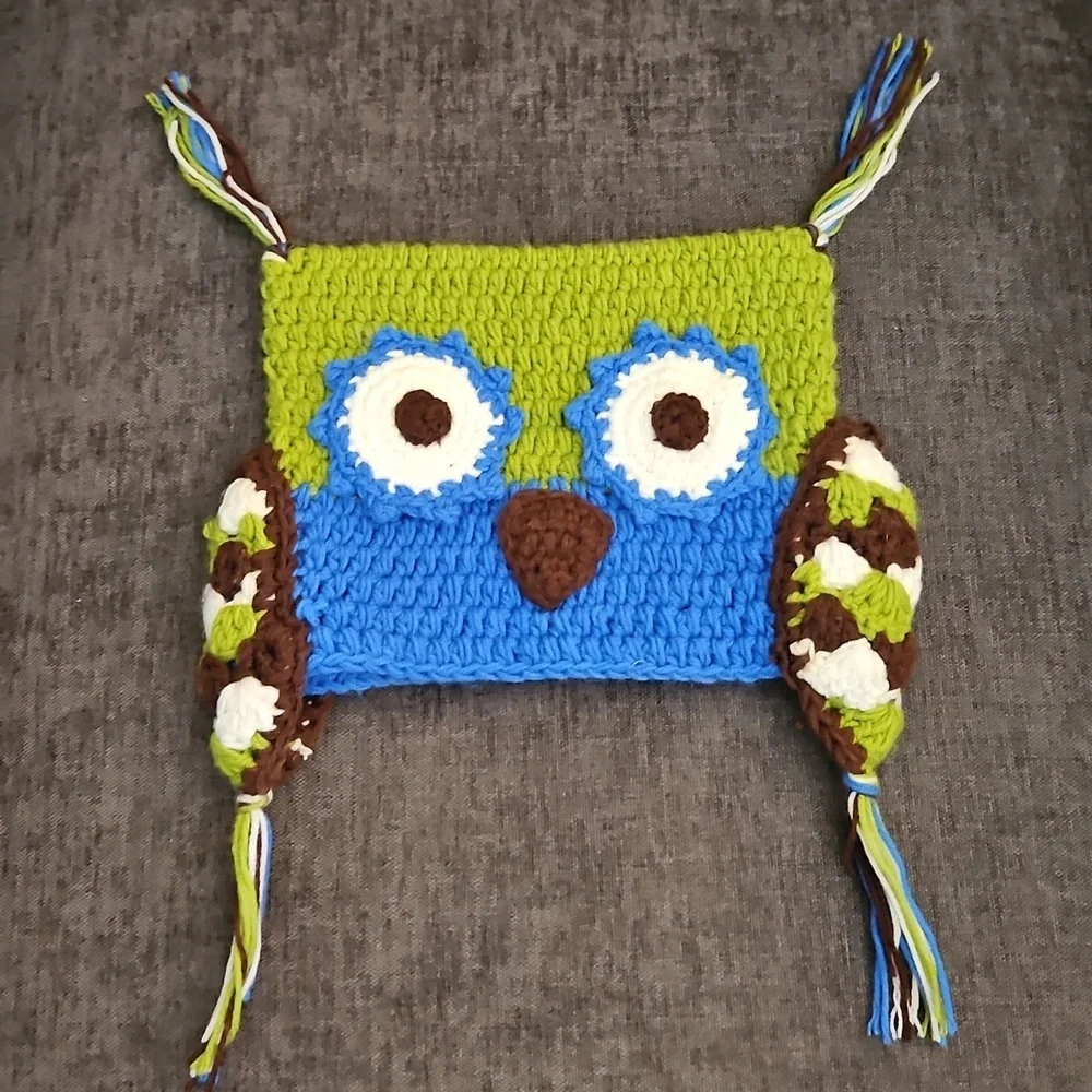 HAPPY HAT Square Owl Crochet Knit Beanie Hat